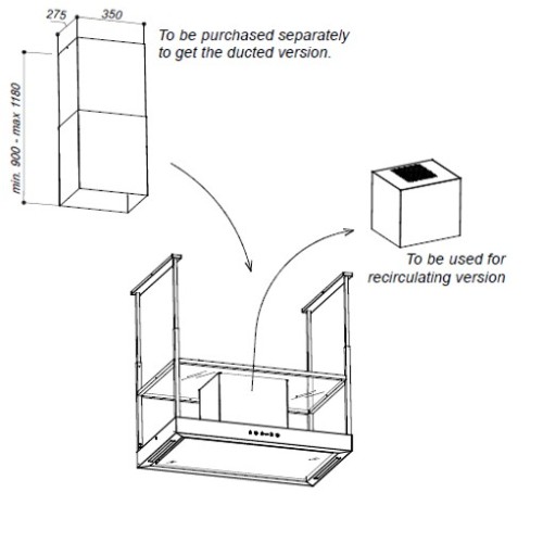Ducted kit for Melody island rangehood